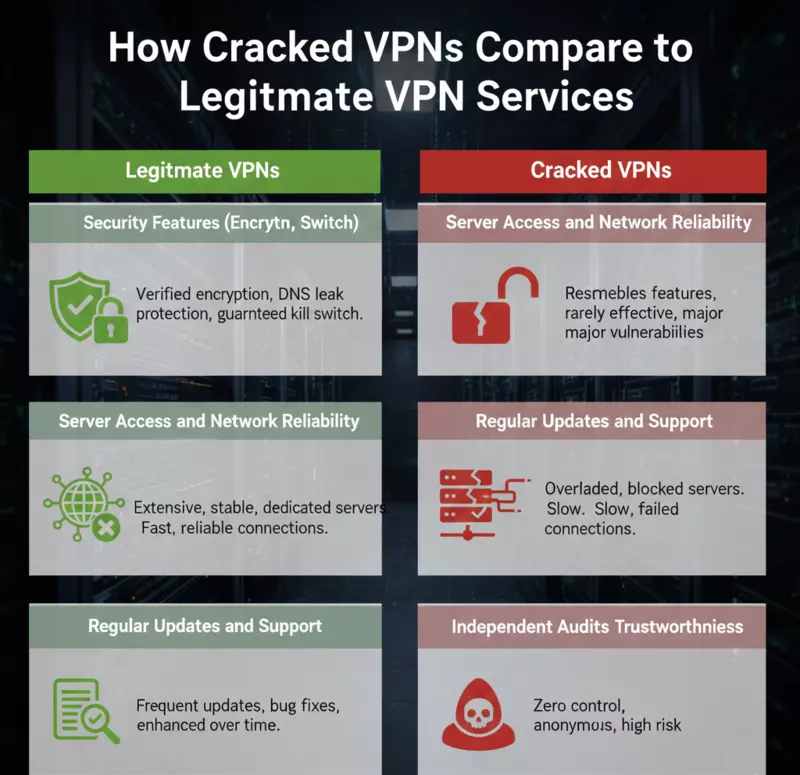 How Cracked VPNs Compare to Legitimate VPN Services